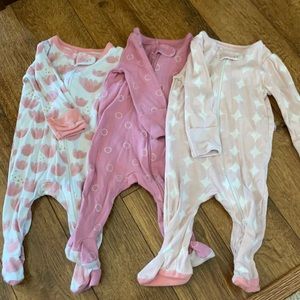 3 Pink Patter Cloud Island Zip Sleep and Plays 0-3 Months